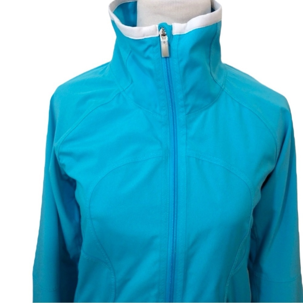 LULULEMON Track Attack Jacket in Spray Blue Size 8 - Picture 7 of 11